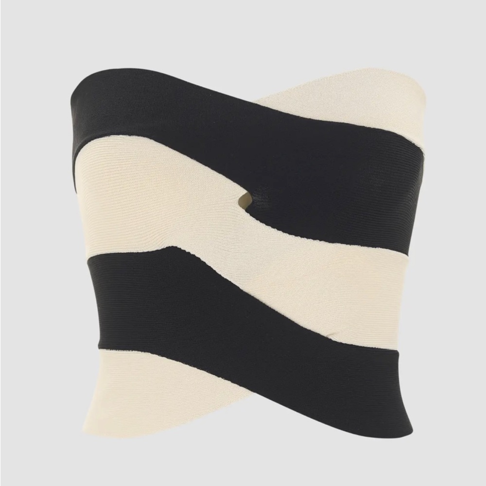 Patchwork Zipper Up Tube Top